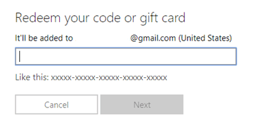 Formulário da Microsoft com campo de código
