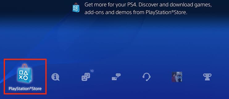 Menu inicial do PlayStation ao pressionar o botão PlayStation